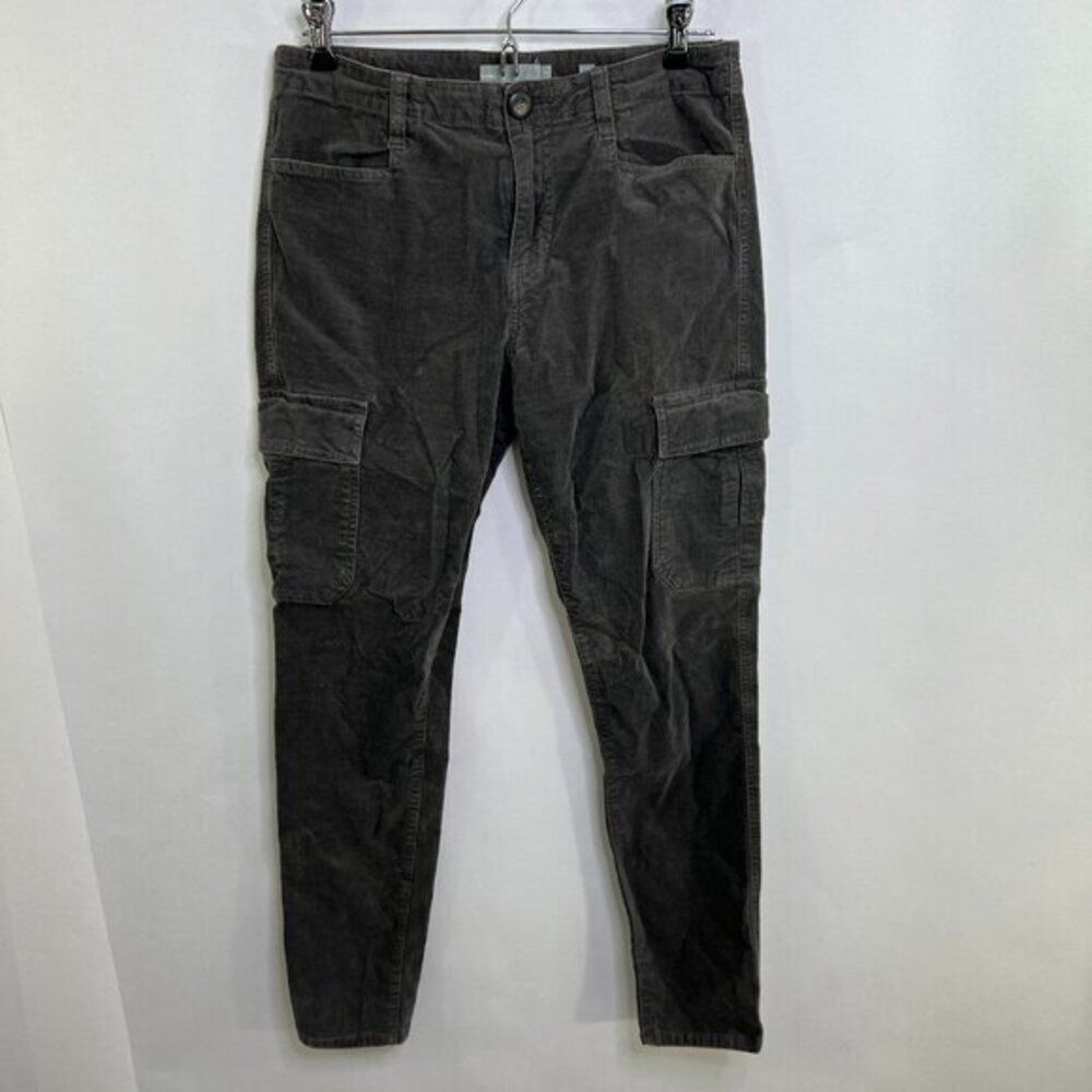 Vince 4 Cargo Pants Velour‎ Gray Pockets Skinny Velvet Military Look